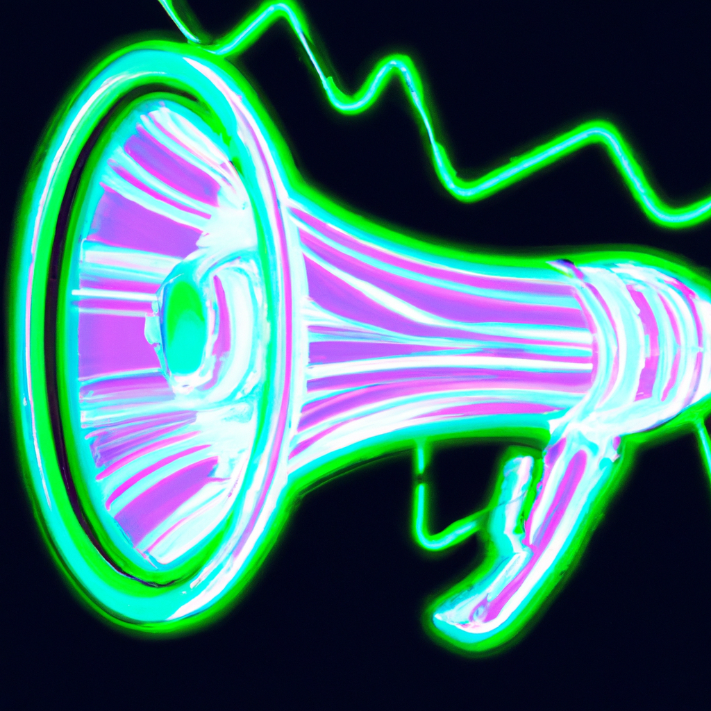 Megaphone

, None, Blue, Futuristic, Glitter, Green, Neon, Oversaturated colors, White